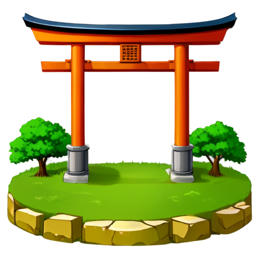 torii gate only, no grass - icon | sticker