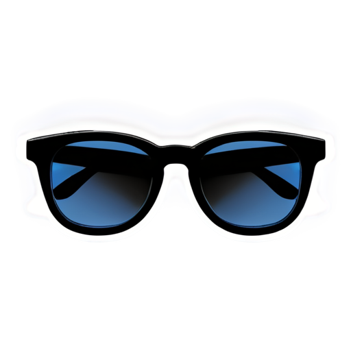 steampank glasses, black temples, blue lenses - icon | sticker