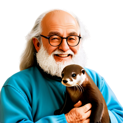 Fritz Perls with an otter - icon | sticker