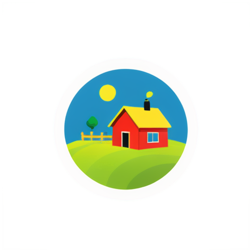 device farm simple 2d cartoon clean farming logo - icon | sticker