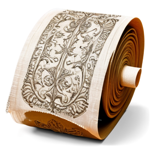 Fantasy medieval intricate magic roll of cloth - icon | sticker