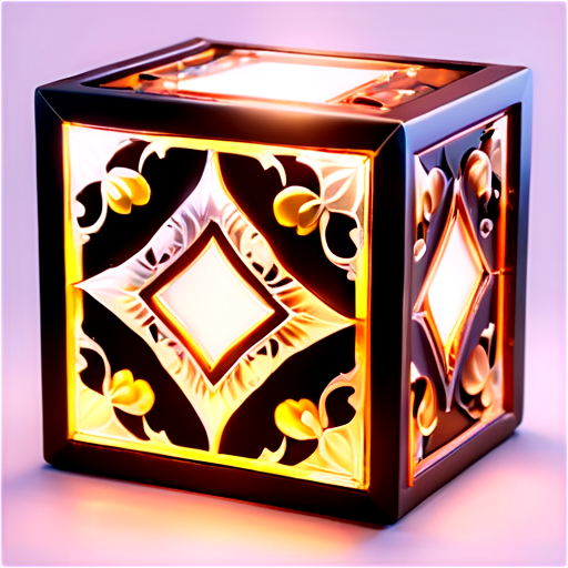 Illustration of an open box with a soft, golden glow emanating from inside. The box is detailed with ornate designs on the exterior, and the light spills out, casting a warm and magical glow on the surroundings. The interior of the box is partially visible, with the source of the light hidden, creating a sense of mystery and wonder. The background is dark, enhancing the contrast with the glowing light. High-definition, fantasy-style art. - icon | sticker