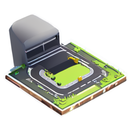 road building, Lowpoly, one big central element - icon | sticker