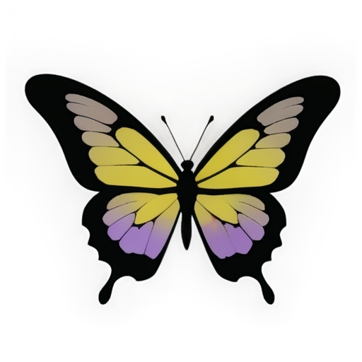 a beautiful butterfly, colorized, flat - icon | sticker