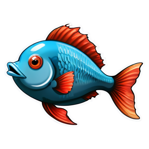 blue fish - icon | sticker