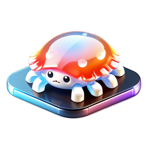 a lovely mapleiOS app icon, cute crab, comfortable, semi-3d Big Sur, top down view - icon | sticker