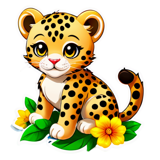 Leopard Flowers - icon | sticker