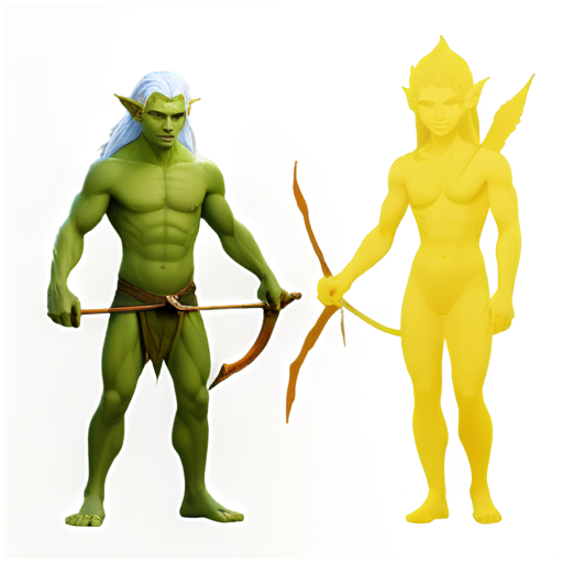 The logo would be a balanced mix of fantasy and conflict. On the left side, a menacing yet quirky troll is depicted. The troll could be green-skinned, with large tusky teeth and wild hair, embodying the typical fantasy depiction of a troll. On the right side, elegant and graceful elves are portrayed. They may have pointed ears, almond-shaped eyes, and long, flowing hair, often associated with elves in fantasy tales. One of the elves could be holding a bow and arrow, a common weapon of choice for them. The two sides would be divided by a sword or a tree (symbolizing the forest, a common dwelling place for both trolls and elves). The background could be a mystical forest, setting the scene of a fantasy world where these creatures reside. The name "Troll VS Elves" is boldly written below these images in a font that reflects the fantasy genre, perhaps something medieval or Celtic-inspired, to tie everything together. It's written in a way that implies an epic battle or competition between the two species. - icon | sticker