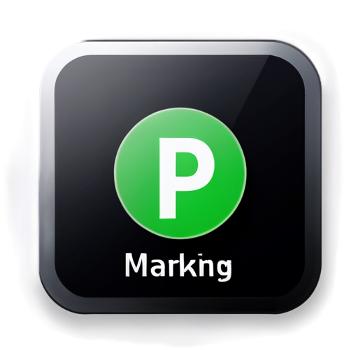 Design a modern and intuitive logo for a parking management application. The logo should convey efficiency, reliability, and ease of use. Incorporate elements related to parking such as cars, parking spots, or parking signs. Use a color palette that evokes trust and professionalism, such as shades of blue, green, or grey. The design should be clean and simple, suitable for both mobile and web interfaces. Aim for a memorable and distinctive look that stands out in the app marketplace. - icon | sticker