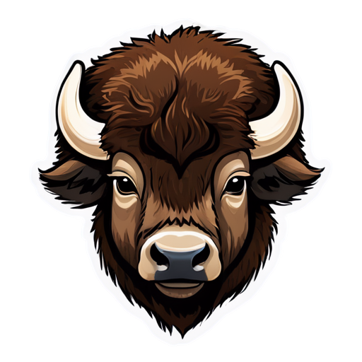 head of a bison - icon | sticker