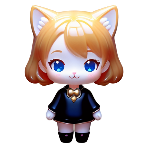 make an icon of a blonde cat girl with a beutiful smile, the cat girl needs to be very cute, also make it more cartoon - icon | sticker