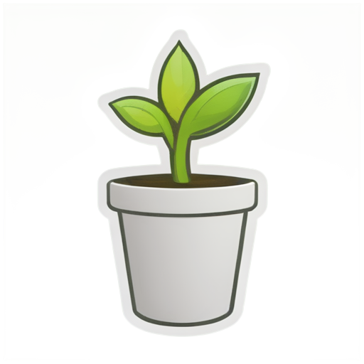 sticker pack smiling pot with plant - icon | sticker