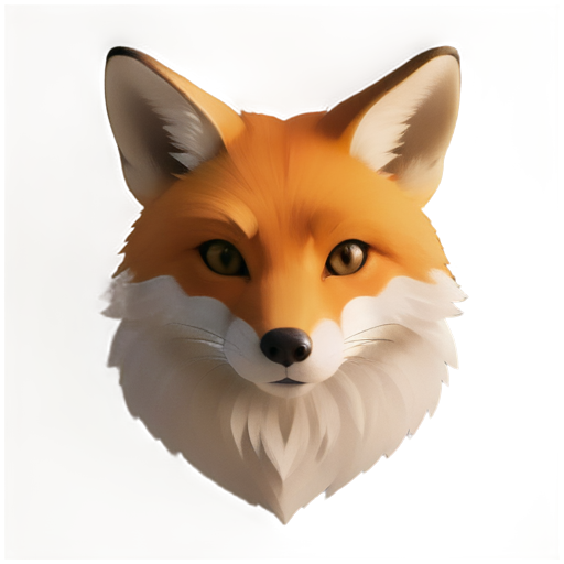 the head of a fox that looks at you in the style of a logo, high detail, studio light, 4k - icon | sticker