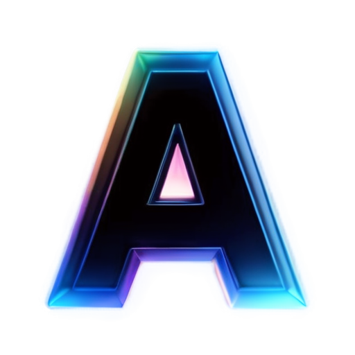 Letter A, cosmic, galactic, fantasy logotype, dark background - icon | sticker