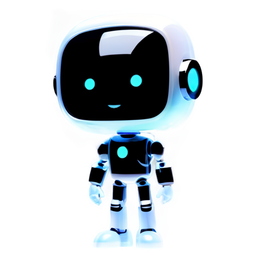 A simple robot has an upper body, a front face and a magnifying glass, and its arms mark coordinates on the ground. - icon | sticker