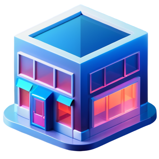 isometric business-center with windows. angle 45 degrees. it should be only with white and grey colors - icon | sticker