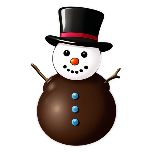 chocolate snowman - icon | sticker