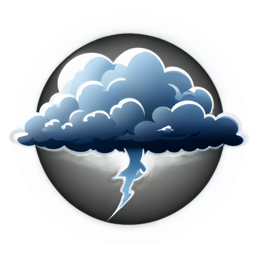 Storm Cloud in circle cartoon - icon | sticker