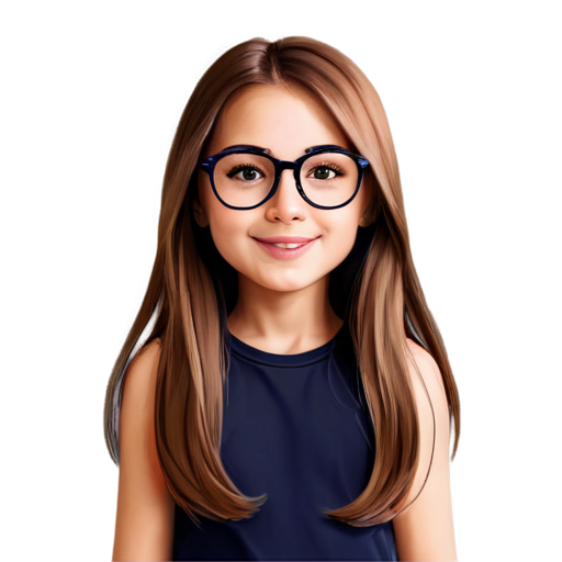 cartoon cute girl in glasses with long brown hair who loves energy drinks - icon | sticker