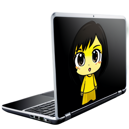 laptop with yellow code - icon | sticker