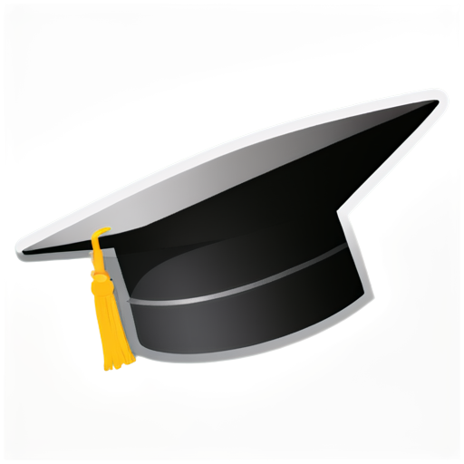 arrow head wearing a graduation hat on the tip. - icon | sticker