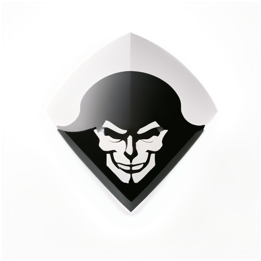 luxury pirate diamond black and white - icon | sticker