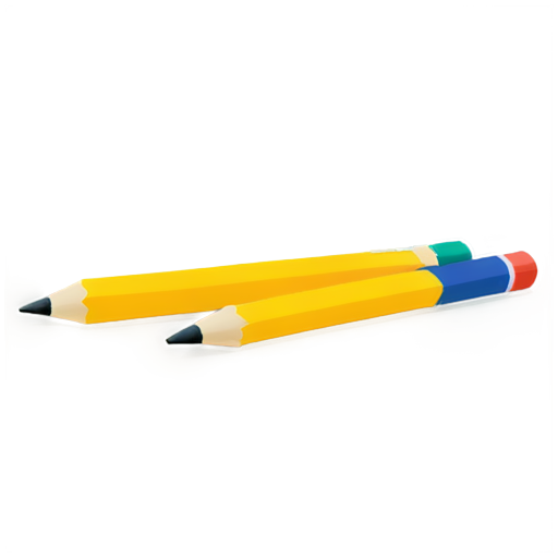 Multiple pencils and an eraser - icon | sticker