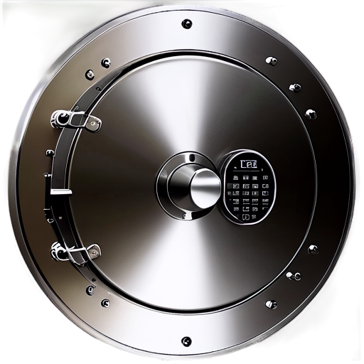 bank vault stainless steel round door safe - icon | sticker