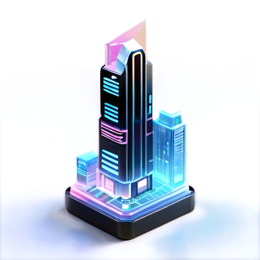 3d model cyberpunk city - icon | sticker
