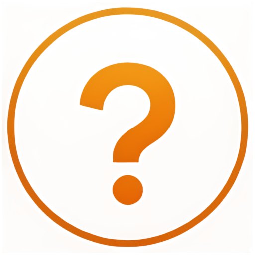 An orange question mark in a circle PNG - icon | sticker