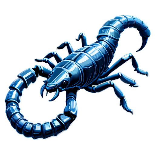 gray radioactive scorpion with long tail - icon | sticker