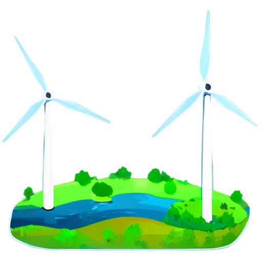 Ecological theme and wind power plant, as the part of ukraine energy systems. Describes it please as the fundamental principle of future and make it more realistic then cartoon - icon | sticker