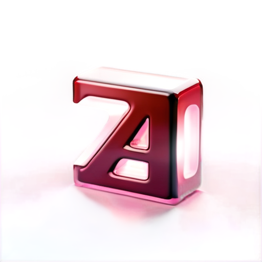 Three-dimensional light letter A used in signage, PVC plastic side, burgundy color, milk acrylic face. on a transparent background. The face is luminous - icon | sticker