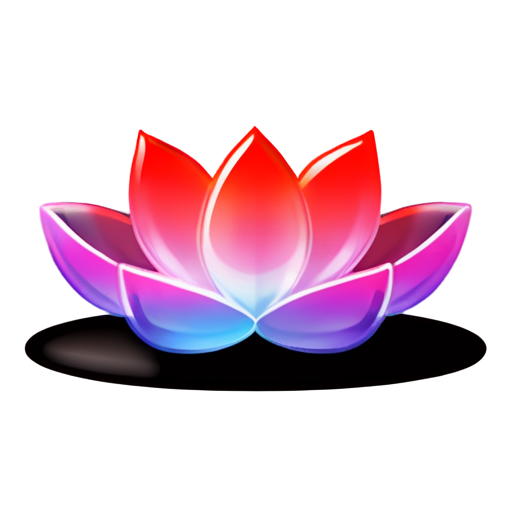 one vermilion lotus logo design that is 300 pixels by 200 pixels on transparent background - icon | sticker