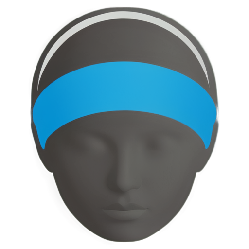 Simple pictogram in 1 color: image of head with headband - icon | sticker