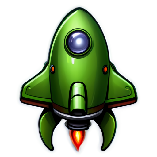 Green spaceship - icon | sticker