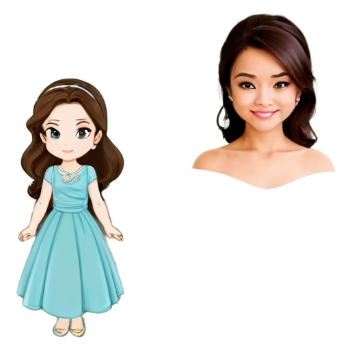 Jasmine in a blue dress and she is waving a hand - icon | sticker