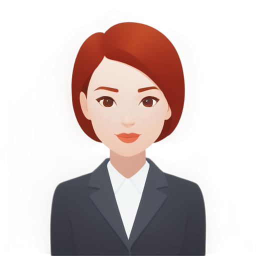 Faces of Lily Female Psychologist red-haired in a suit - icon | sticker