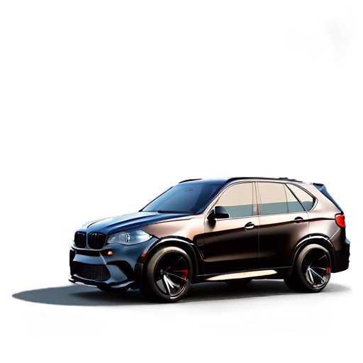 black bmw x5m with long highway as background - icon | sticker