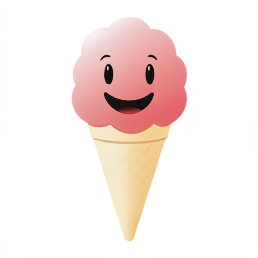 mascot with smiley face friendly Ice cream pink cream logo for streamer avatar - icon | sticker