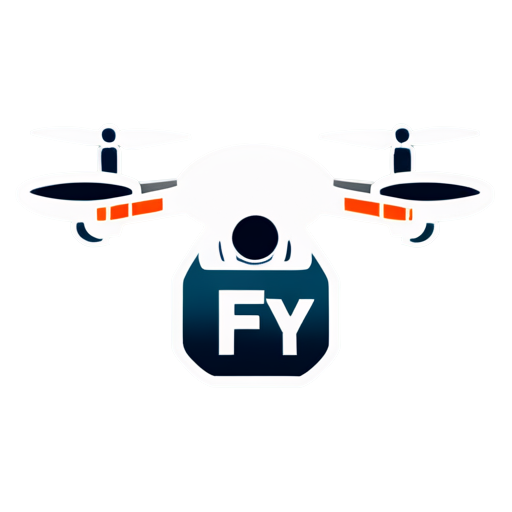 a vector logo design,with the text "fly", "f" and "y" needed to be stressed, main symbol:drone,Minimalistic,be used in Technology industry,clear background - icon | sticker