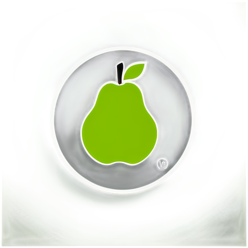 pear apple logo in circle minimalist design - icon | sticker