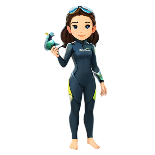 Subnautica, swim, girl, ocean, survival - icon | sticker