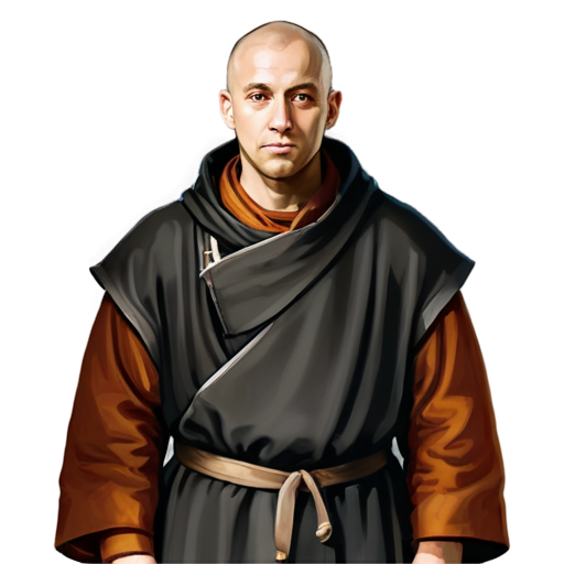 medieval monk, paint style, - icon | sticker