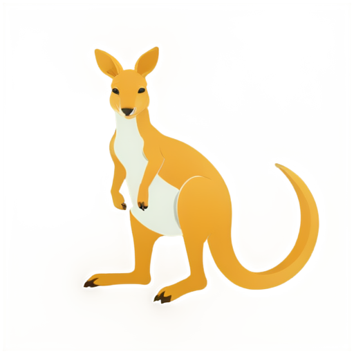 a playful and colorful kangaroo - icon | sticker