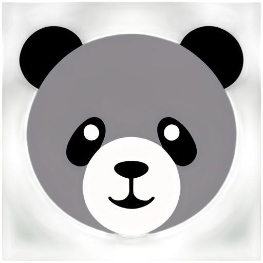 A pandas face, super simplistic, grey and white, modern logo - icon | sticker