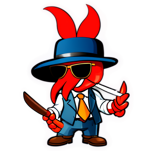 Lobster gangster smoke cigars - icon | sticker