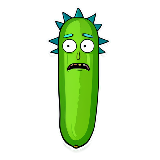 a cucumber with Rick's face on it from Rick and Morty. - icon | sticker
