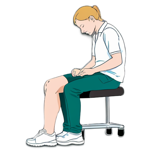 physiotherapist treating patient with knee pain - icon | sticker