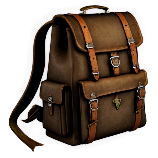 medieval open backpack - icon | sticker